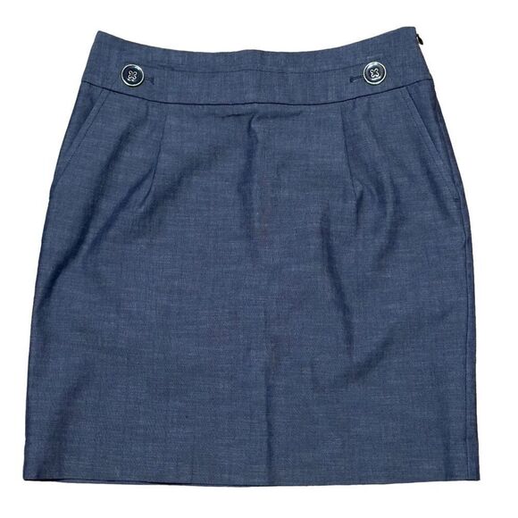 LOFT Ann Taylor Blue Gray Pencil Skirt Size 4 - Picture 1 of 11
